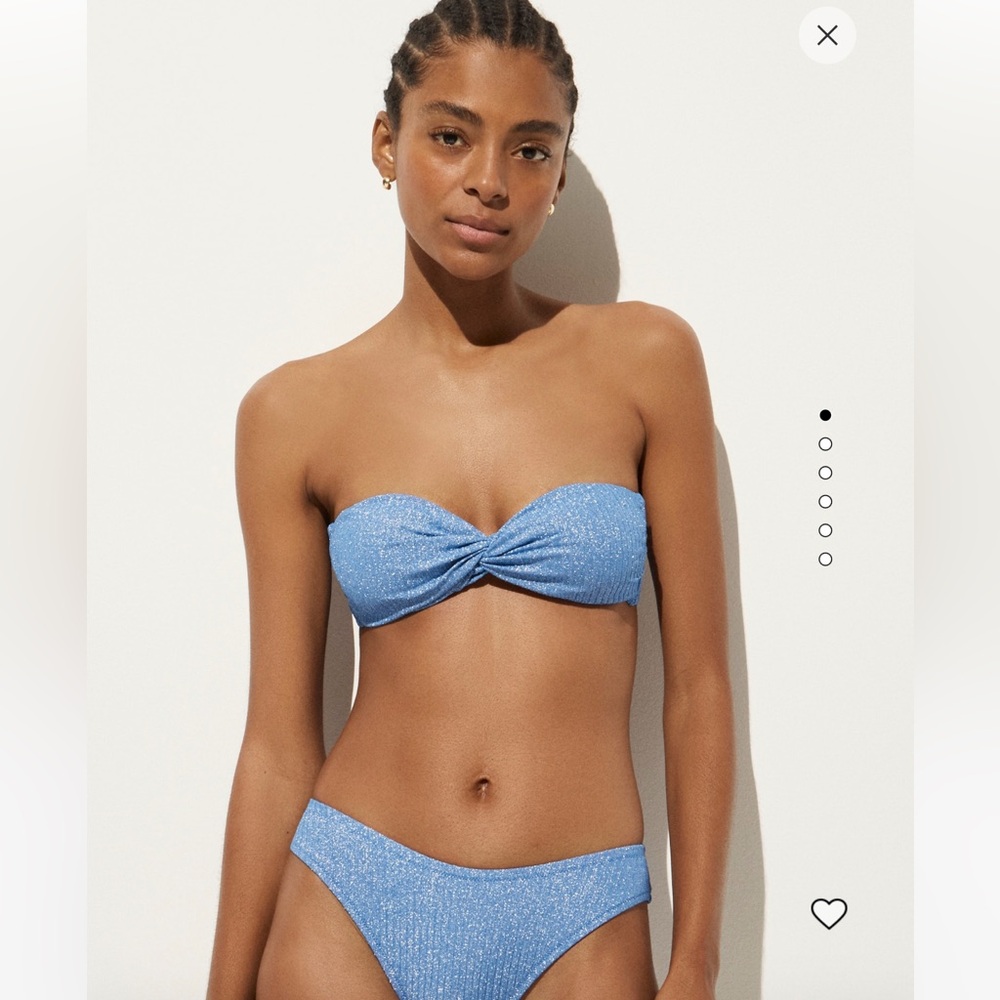 J. Crew Sparkle Rib Twist Bandeau Bikini Top and Bottom